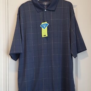 Haggar Blue Polo Shirt with Modern Fit and Subtle Pattern